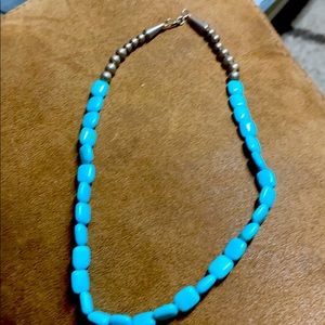 Turquoise and sterling silver choker